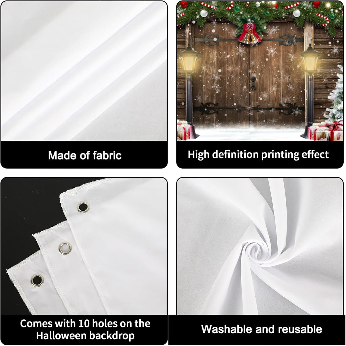 Christmas Garage Door Banner Cover 7X16Ft Large 2 Car Christmas Garage Door Decorations Winter Snow Garage Door Cover