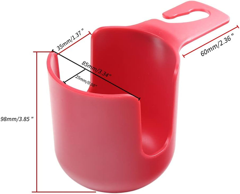 Car Seat Headrest Hook Organizer with Cup Holder - Universal Vehicle Storage Hanger for Handbags, Groceries, Backseat Organizer, Car Accessories Fit All Cars (Red)