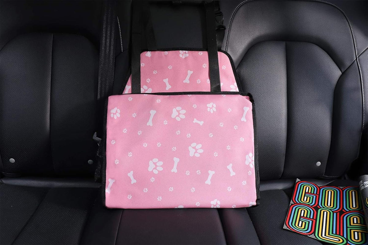 Pet Dog Car Booster Seat Carrier,Portable Foldable Carrier with Seat Belt for Dog Cat up to 30Lbs …