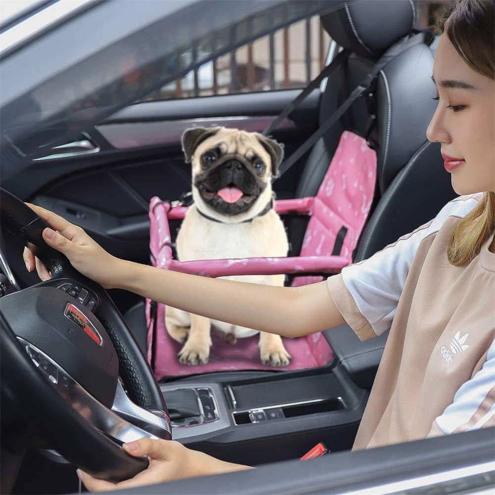 Pet Dog Car Booster Seat Carrier,Portable Foldable Carrier with Seat Belt for Dog Cat up to 30Lbs …