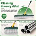 Gapzy brush construction detail: wide bristle head, 180 degree swivel, thickened steel handle